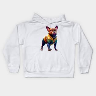 Frenchie in Oceanic Heroic Attire Version 4 Kids Hoodie